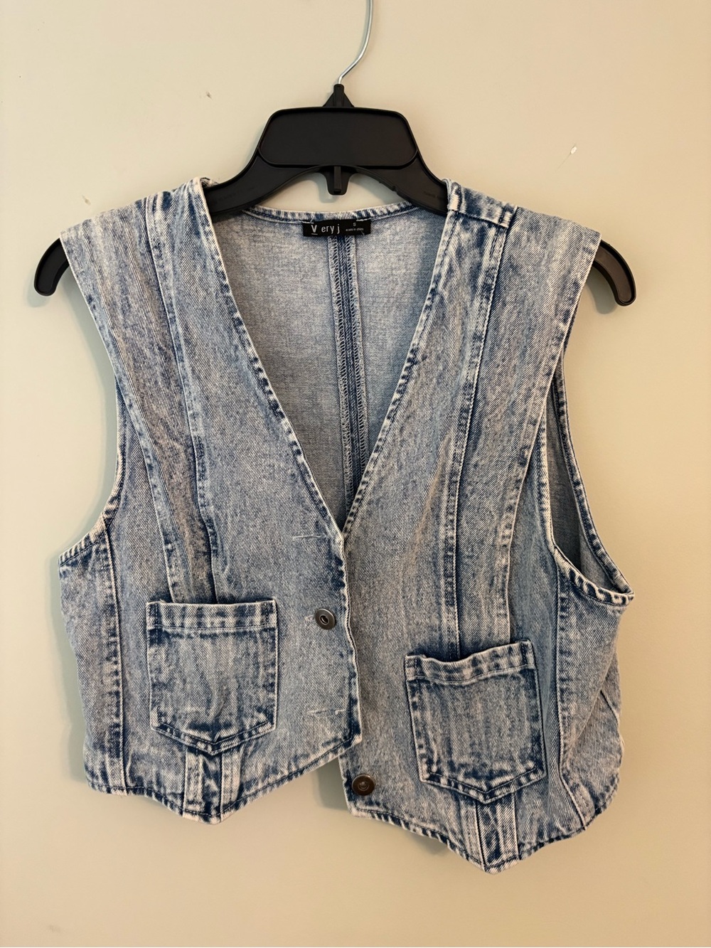 Very J Light Wash Denim Vest - Sleeveless Women's Jeans Vest in Light Blue